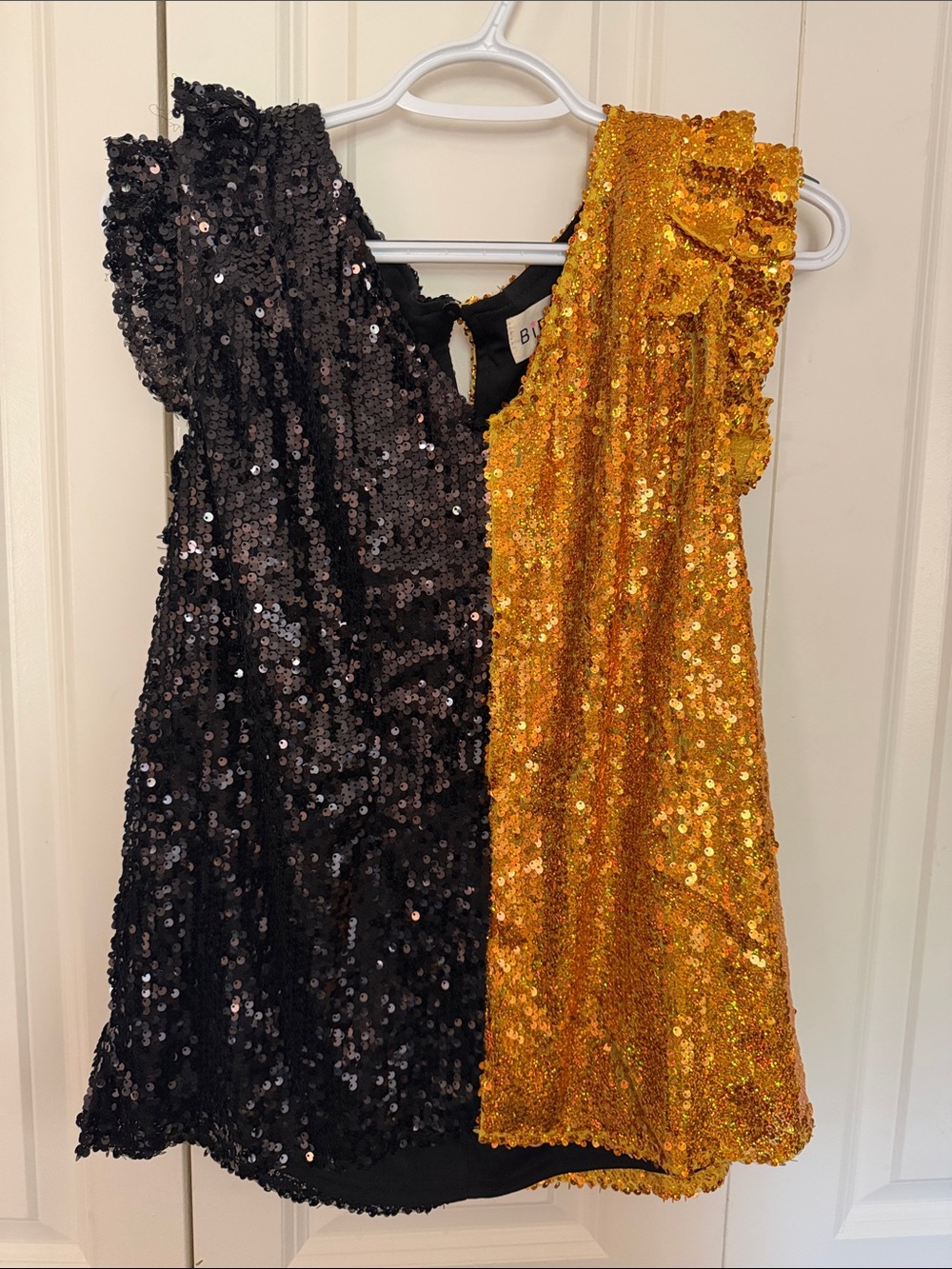 BiBi Dual-Sequin Top - Black & Gold